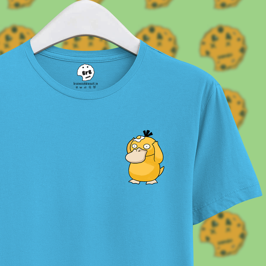 psyduck with omlette on head on sky blue unisex half sleeves t-shirt