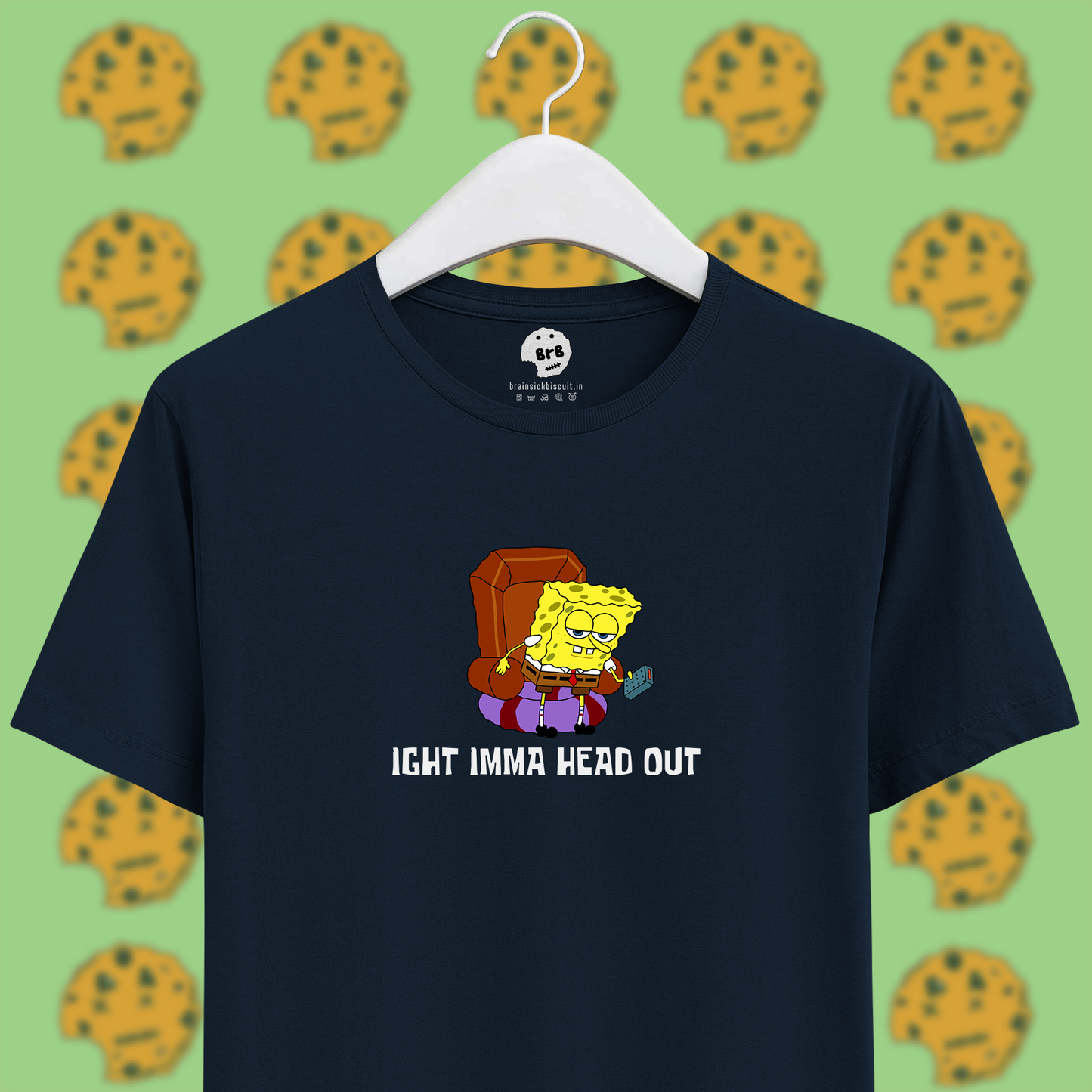 navy blue unisex t-shirt spongebob meme ight imma head out