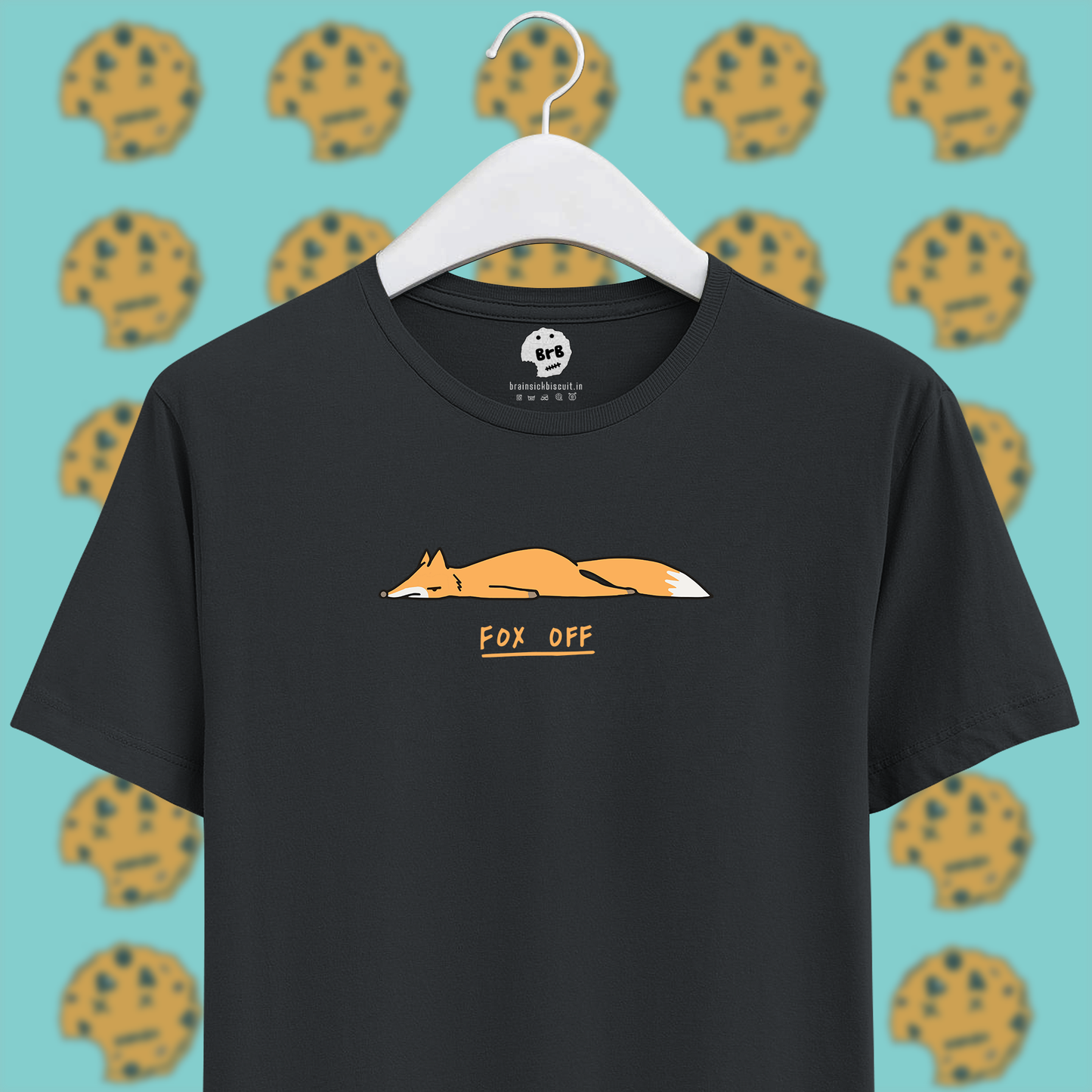 fuck off orange fox pun unisex half sleeves t-shirt steel grey