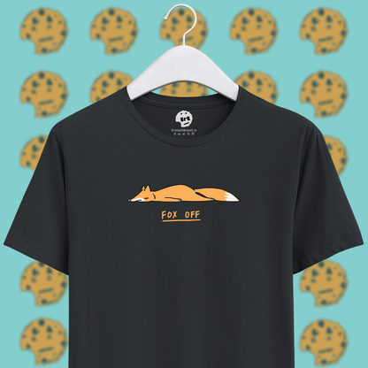 fuck off orange fox pun unisex half sleeves t-shirt steel grey