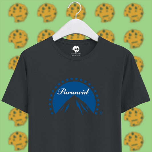 Steel grey unisex half sleeves t-shirt paranoid, paramount pictures hollywood